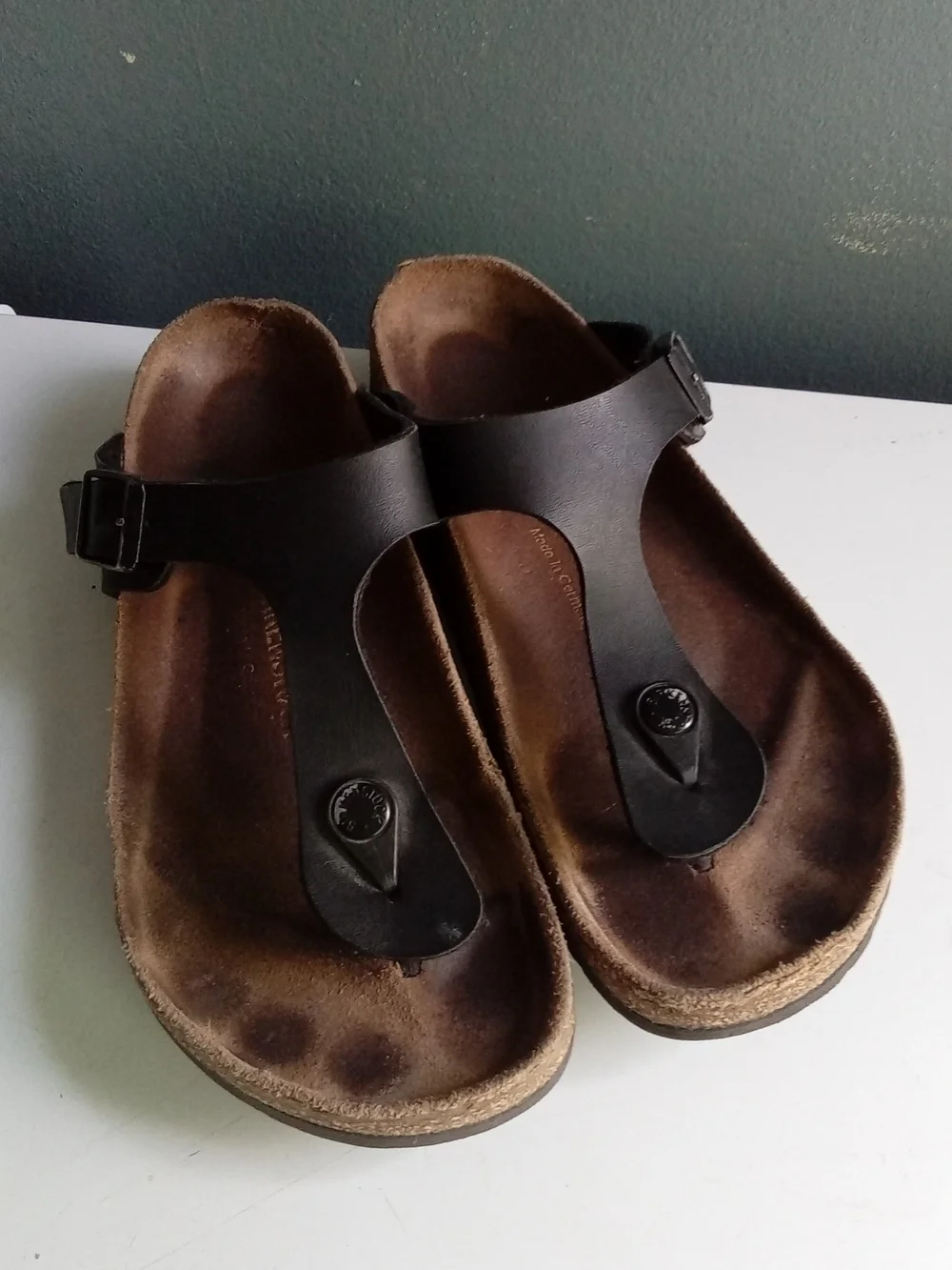 Birkenstock Gizeh Black Birko-Flor Thong Sandals Womens 37 L6 M4